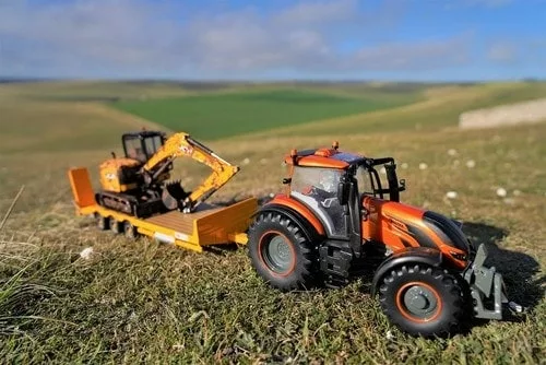 Toy farm metallic orange valtra tractor model by Britains farm toys