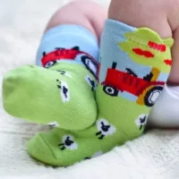 POwell craft tractor and sheep socks for baby and toddlers