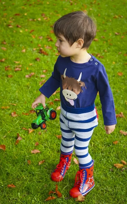 Long sleeved highland cow top for toddlers & babies