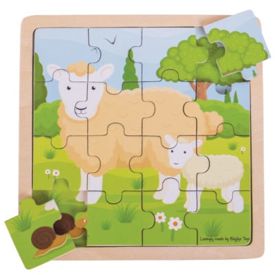 Bigjigs Toys Sheep and Lamb jigsaw puzzle for toddlers