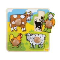 My first farm peg puzzle Bigjigs Toys for toddlers and young children