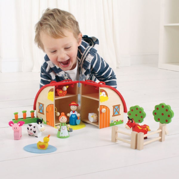 Bigjigs Toys childrens wooden Mini Farm Playset