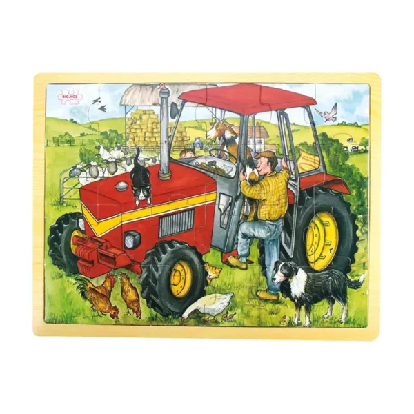 Wooden 24 piece tractor jigsaw puzzle by bIgjigs Toys