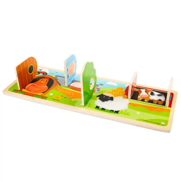 Wooden Farm sensory board for toddlers
