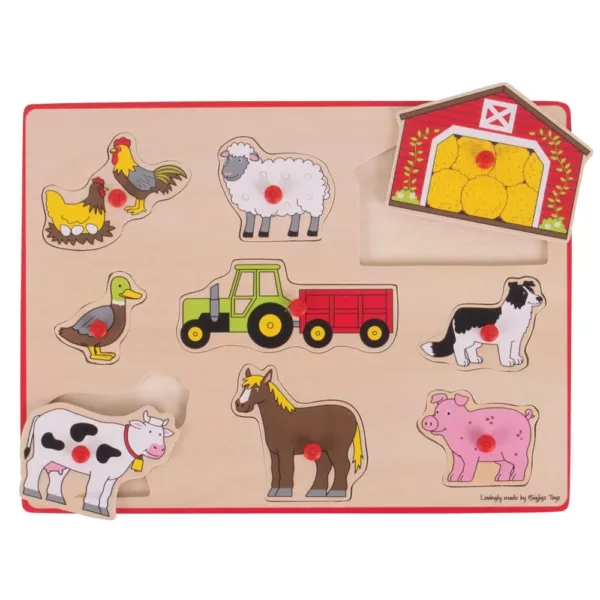 Bigjigs Toys lift out farm puzzle for toddlers