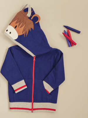HIghland cow hoody for babies and toddlers blade & rose