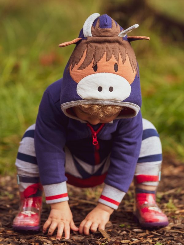 HIghland cow hoodie for babies nad toddlers