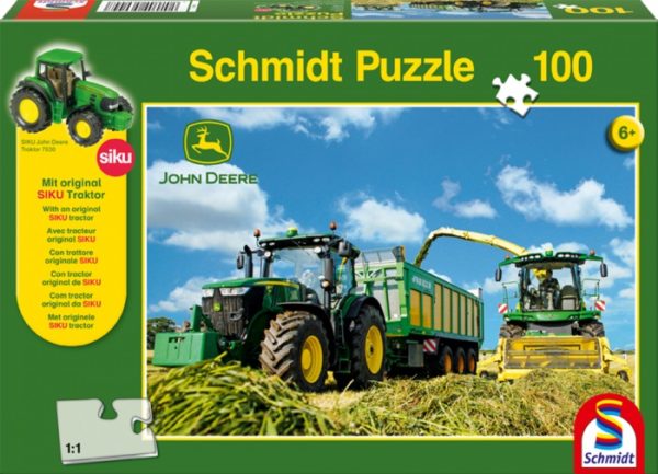 John Deere tractor silaging jigsaw puzzle for kids