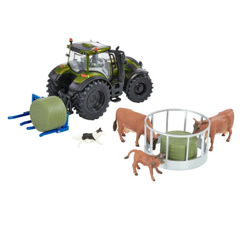 Olive green valtra tractor toy by Britains build a farm toys