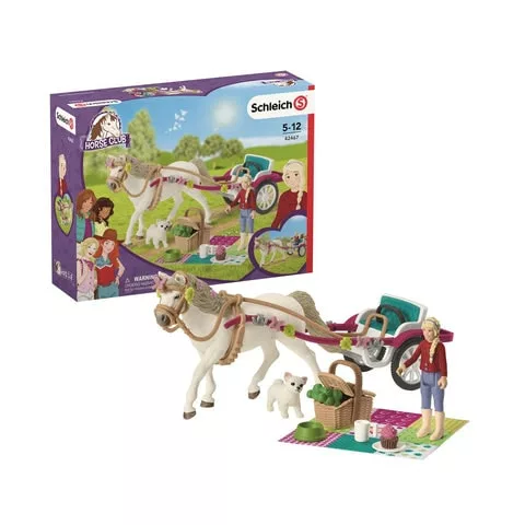 Schleich horse and small carriage toy - horse club carriage toy