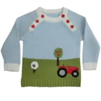 Powell Craft Knitted tractor Jumper for kids