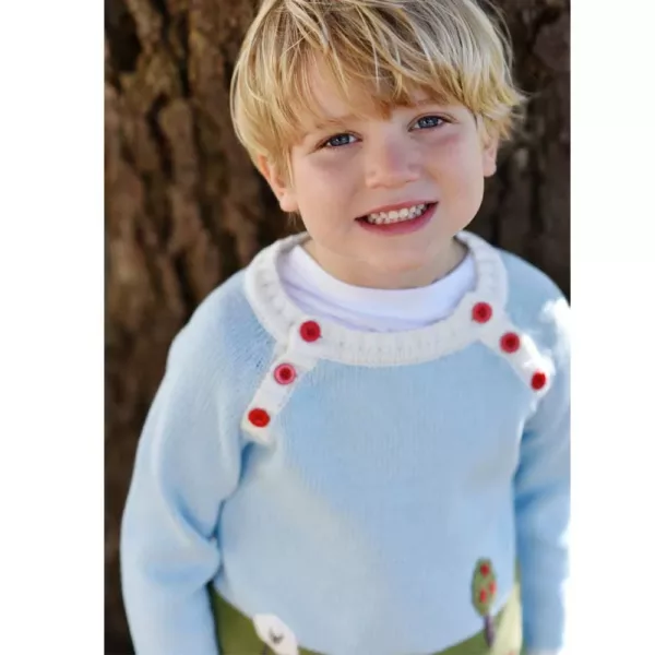 Kids knitted tractor jumper