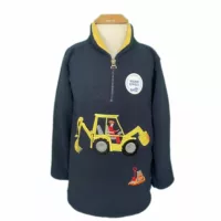 Digger fleece top for kids with sound