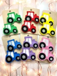 Tractor hair clips for kids handmade in UK
