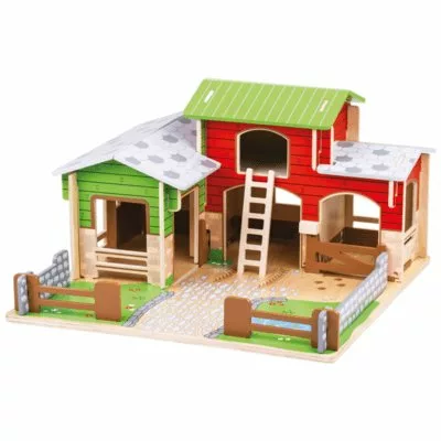 Bigjigs Toys Cobblestone farm wooden toy farm set for kids