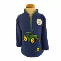 kids Green tractor fleece jumper top