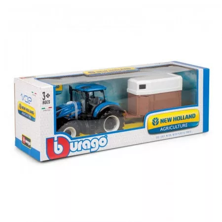 Bburago Horse box toy with new holland