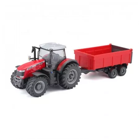 Bburago Massey ferguson tractor toy with trailer