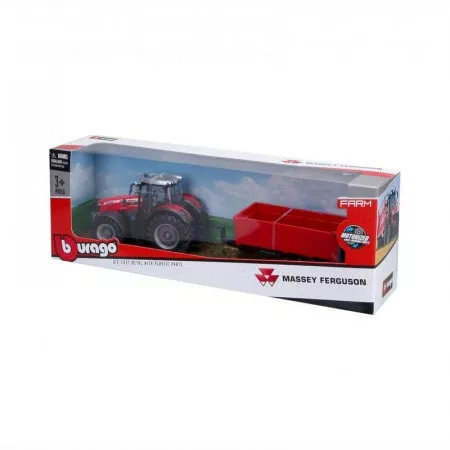 Red tractor and trailer toy