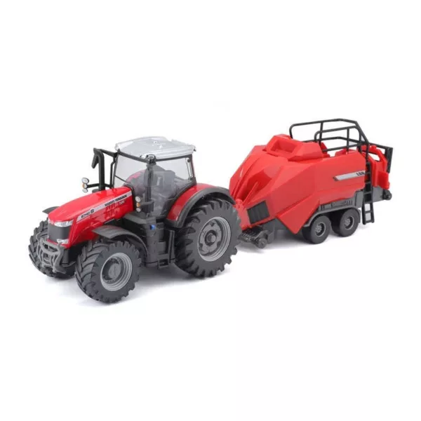 Bburago Massey tractor with baler toy