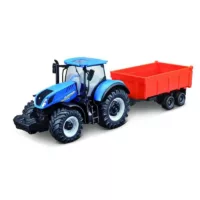 Bburago New Holland tractor and trailer toy
