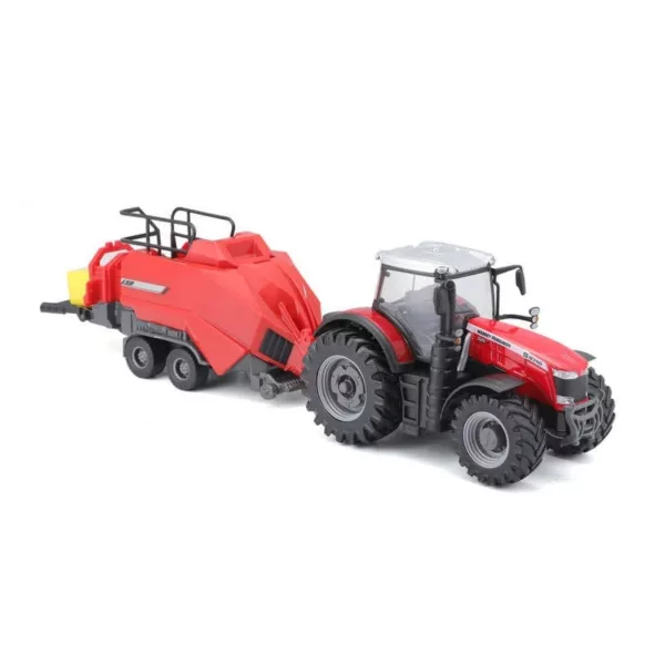 Toy tractor with baler