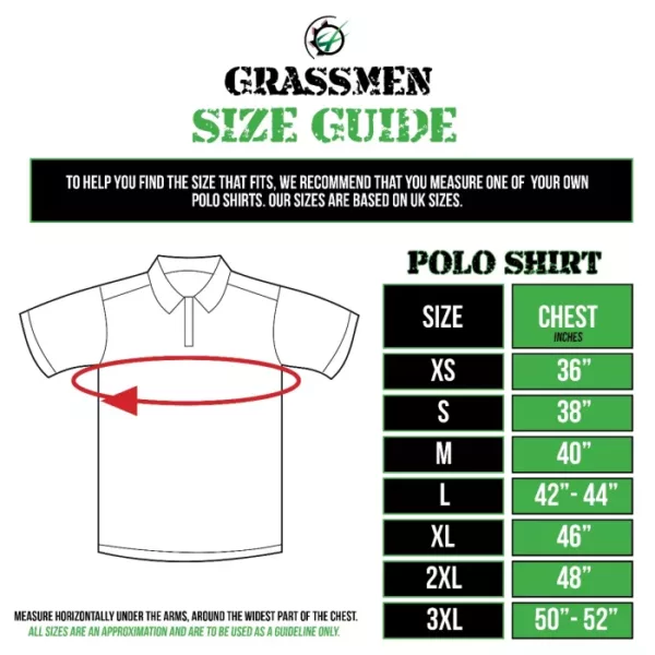 Adults grassmen polo size guide