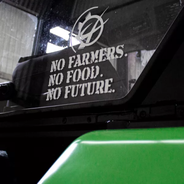 No farmers no food no future window sticker small