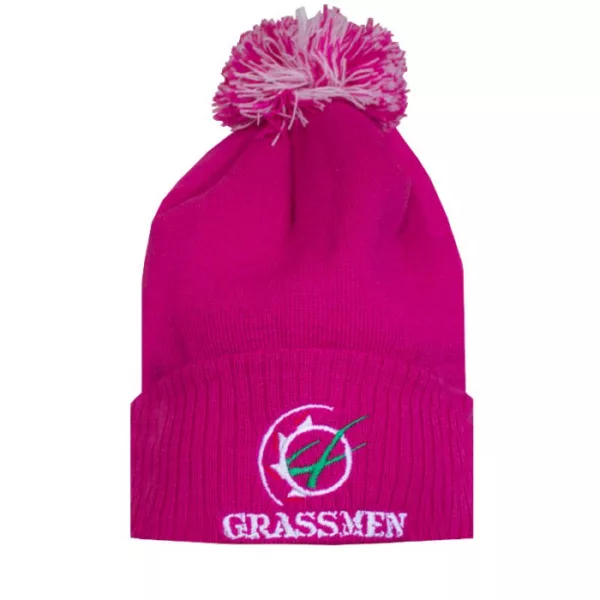 Grassmen pink bobble hat