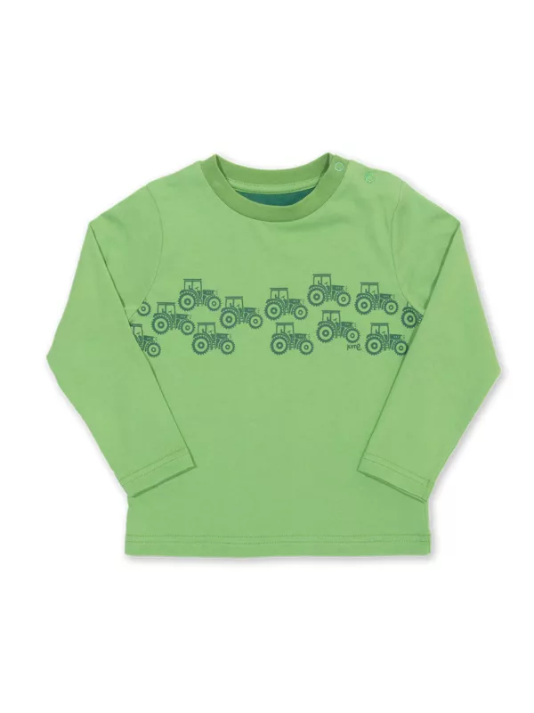 Long Sleeved green tractor top for kids - kite clothing