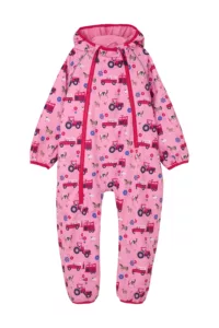 Lighthouse pink tractor & pony puddlesuit for kids