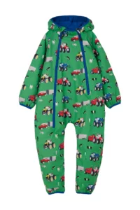 Green tractor rain suit for kids