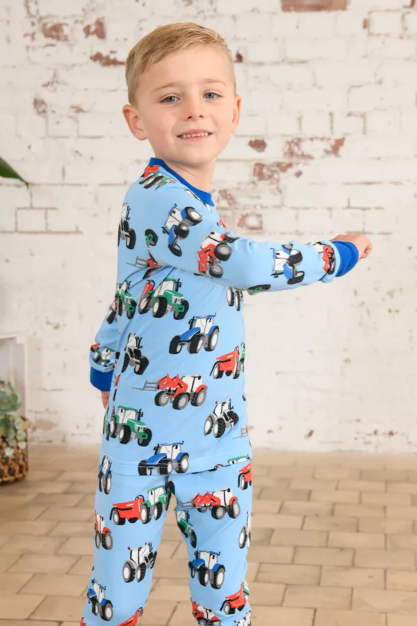 kids pyjamas tractor theme