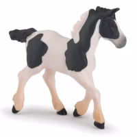 Black Piebald Cob Foal Papo horse toy