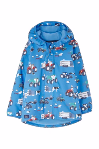 Tractor jacket for kids with a farm print